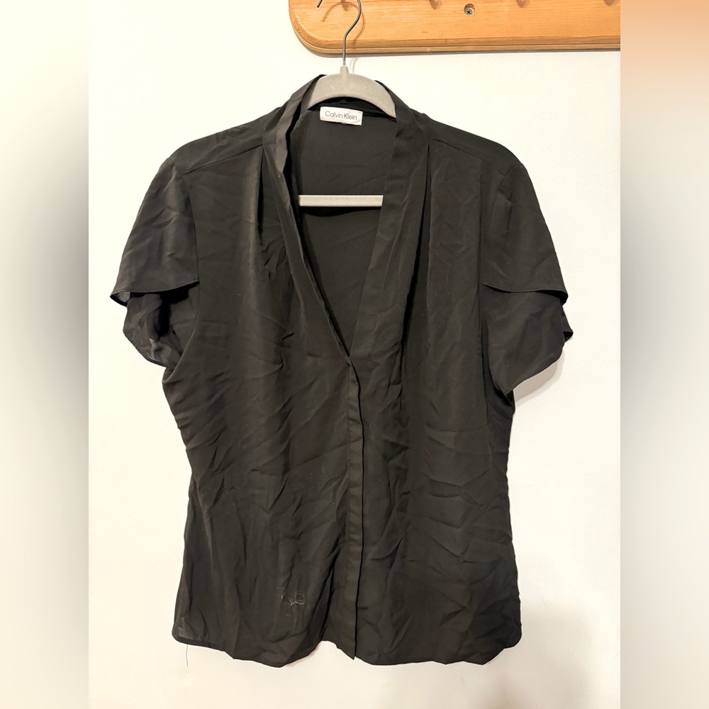 Calvin Klein black silk blouse - Picture 2 of 8